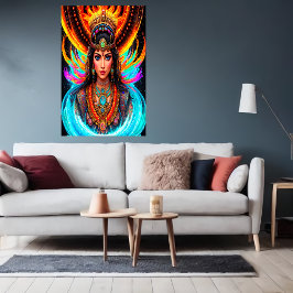 Porträtt: Chalchiuhtlicue Aztec Goddess | AI Art Poster
