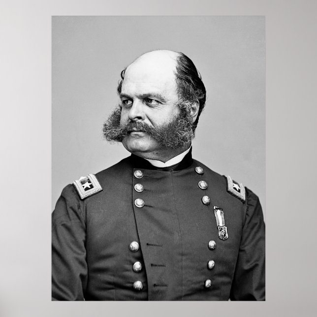 Porträtt Civil Krig General Ambrose E. Burnside Poster (Framsidan)