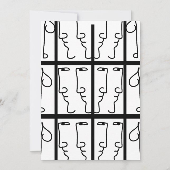 Porträtt Cubiste Inbjudningar (Framsida)