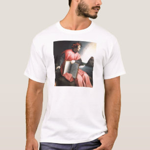 Porträtt Dante med Bok Divine Comedy Tee Shirt