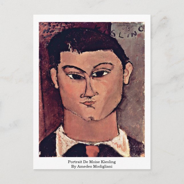 Porträtt De Moise Kiesling av Amedeo Modigliani Vykort (Framsida)