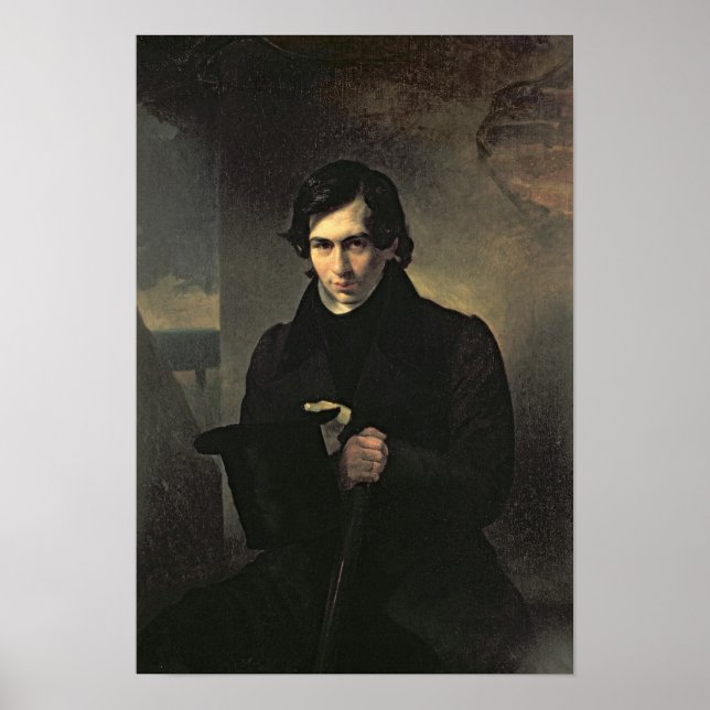 Porträtt, den ryske författaren Nestor Kukolnik Poster (Framsidan)