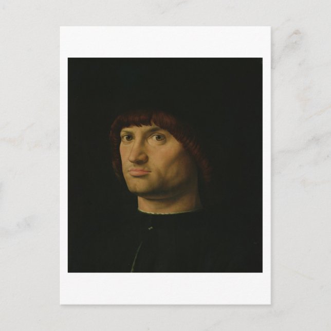 Porträtt, eller Condottiere, 1475 (olja o Vykort (Framsida)