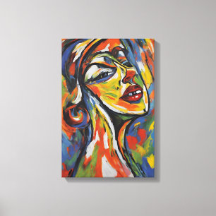 Porträtt - Expressionism Art - Abstrakt Canvastryck