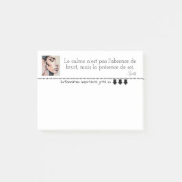 Porträtt féminin pixelisé apaisant post-it block