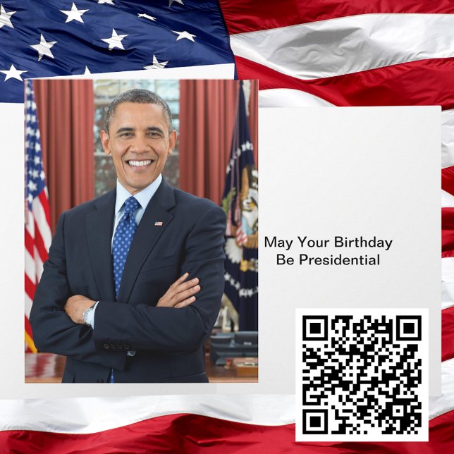 Porträtt födelsedag för Barack Obama, andra termen Kort (President Barack Obama 2nd Term Portrait Birthday Card)