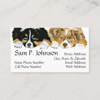 Porträtt för australian shepherd~-valpar visitkort