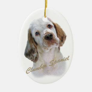 Porträtt för Clumber Spaniel Julgransprydnad Keramik