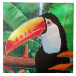 Porträtt för den Toucan belägger med tegel det Kakelplatta