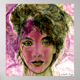 "Porträtt för den violetta krigare" Poster