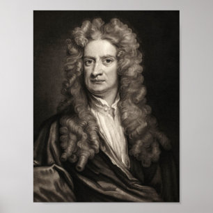porträtt för forskareherr Isaac Newton Poster
