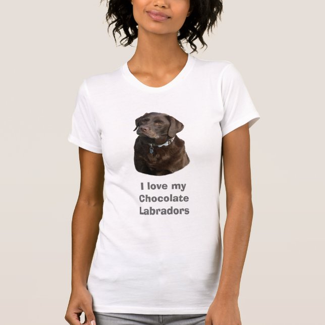 Porträtt för foto för chokladLabrador hund T Shirt (Framsida)