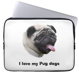 Porträtt för foto för mopshundhusdjur laptop sleeve