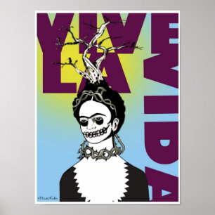 Porträtt för Frida Kahlo popkonst Poster