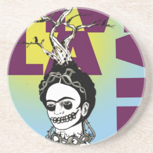 Porträtt för Frida Kahlo popkonst Underlägg