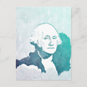 Porträtt för George Washington popkonst Meddelande Vykort