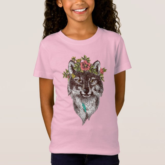 Porträtt för gloria för Boho stilvarg T Shirt (Framsida)