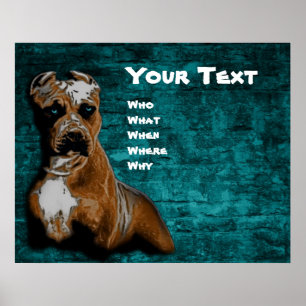 Porträtt för GrungeamerikanPitbull Terrier Poster