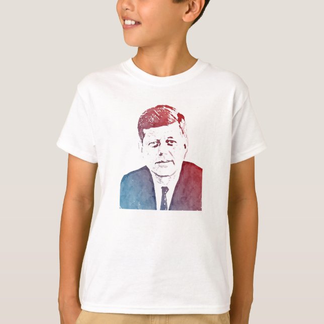 Porträtt för John F. Kennedy popkonst Tee (Framsida)