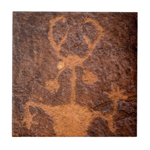 Porträtt för Moab manPetroglyph - Utah Kakelplatta
