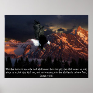 Porträtt för örn för Isaih 40:31Scripture Poster