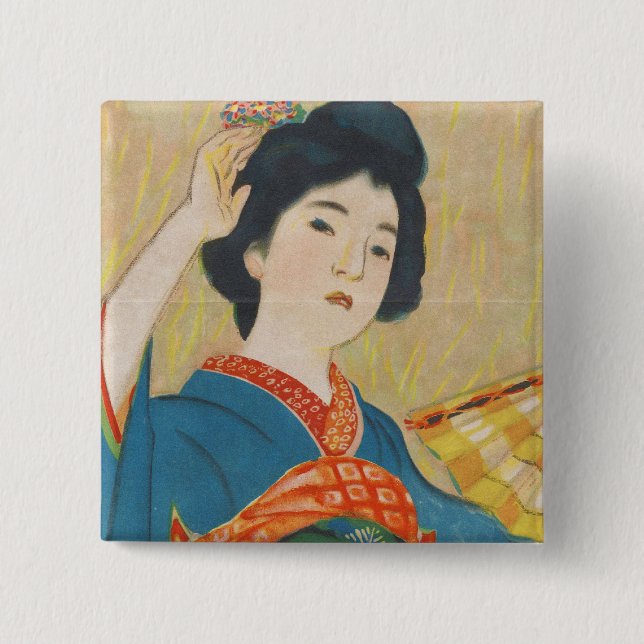 Porträtt för Shinsui Ito Maiko japanskt Knapp (Framsida)