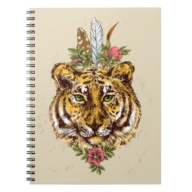 Porträtt för tigerBoho stil Anteckningsbok (Framsidan)