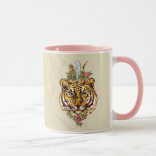 Porträtt för tigerBoho stil Mugg