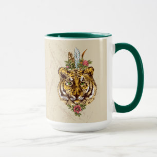 Porträtt för tigerBoho stil Mugg