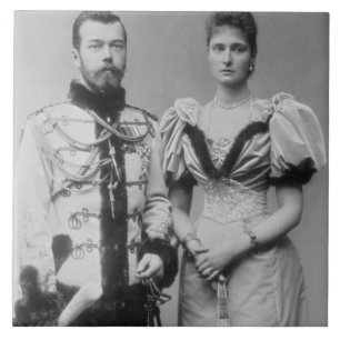 Porträtt fotograferar av tsaren Nicholas II Kakelplatta