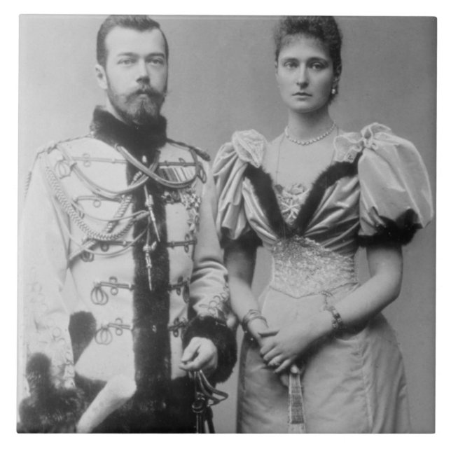 Porträtt fotograferar av tsaren Nicholas II Kakelplatta (Framsidan)