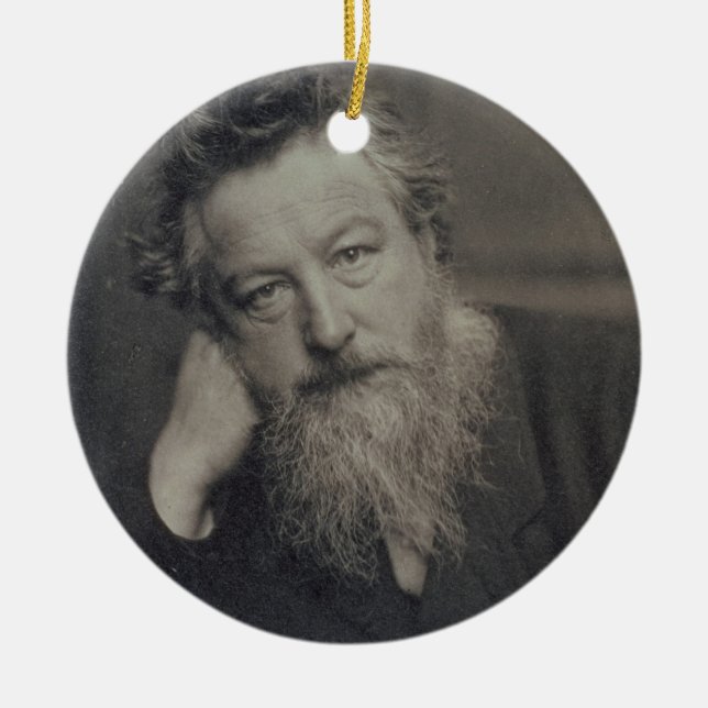 Porträtt fotograferar av William Morris (1834-96) Julgransprydnad Keramik (Framsidan)