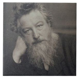 Porträtt fotograferar av William Morris (1834-96) Kakelplatta