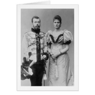 Porträtt-fotografi av Tsar Nicholas II (1868-1918) Hälsningskort