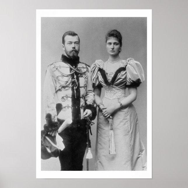 Porträtt-fotografi av Tsar Nicholas II (1868-1918) Poster (Framsidan)