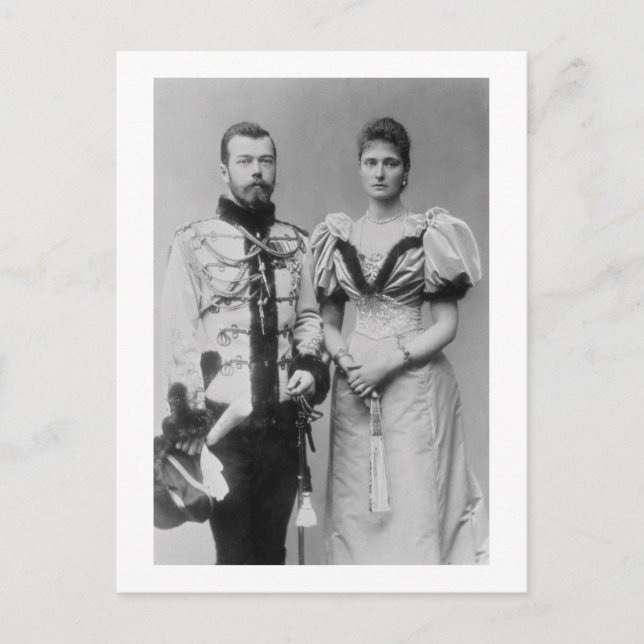 Porträtt-fotografi av Tsar Nicholas II (1868-1918) Vykort (Framsida)