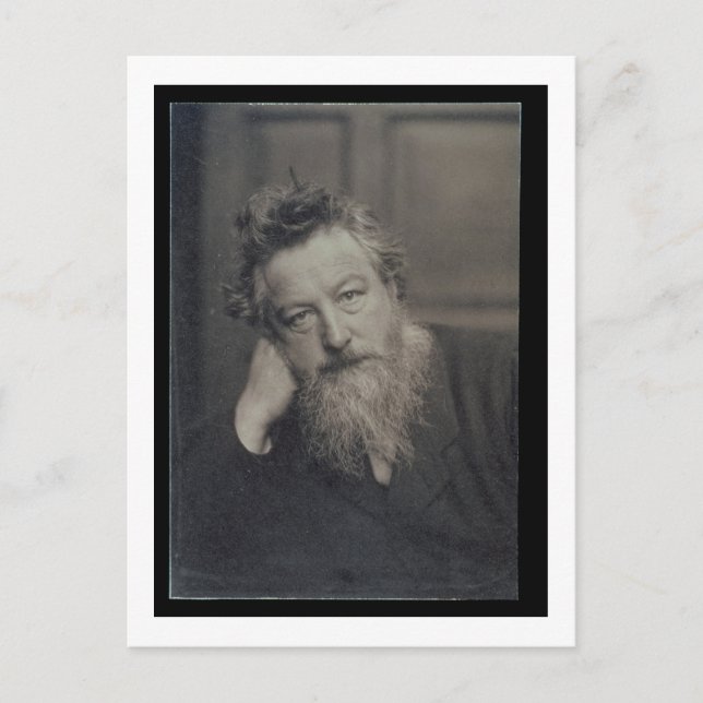 Porträtt-fotografi av William Morris (1834-96) av Vykort (Framsida)