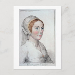 Porträtt från Catherine Howard (1520-42) ingravera Vykort