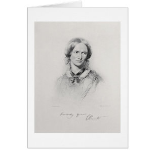 Porträtt från Charlotte Bronte, graverad av Walker Hälsningskort