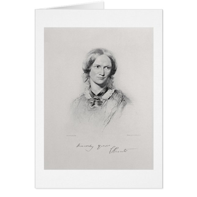 Porträtt från Charlotte Bronte, graverad av Walker Hälsningskort (Framsidan)