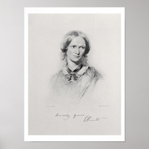 Porträtt från Charlotte Bronte, graverad av Walker Poster