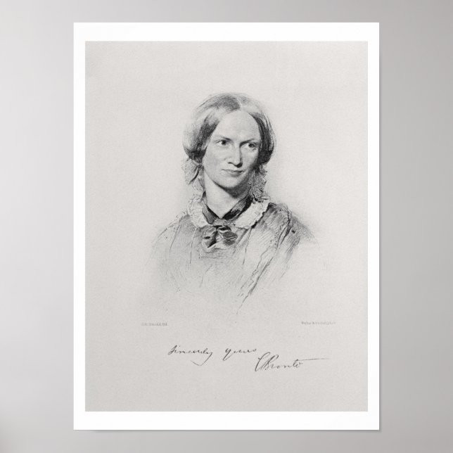 Porträtt från Charlotte Bronte, graverad av Walker Poster (Framsidan)