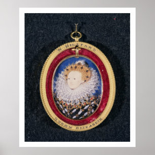 Porträtt från drottning Elizabeth I (w/c on vellum Poster