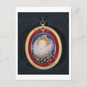 Porträtt från drottning Elizabeth I (w/c on vellum Vykort