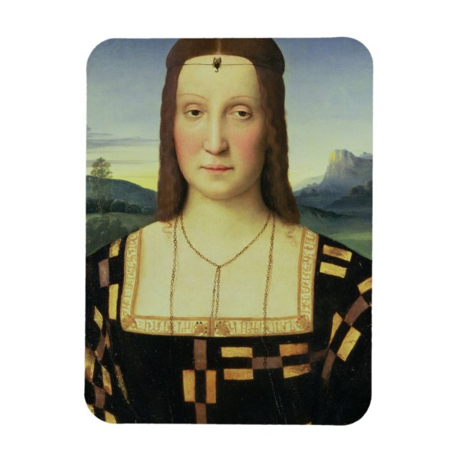 Porträtt från Elizabeth Gonzaga, c.1504 (olja på r Magnet (Vertikal)