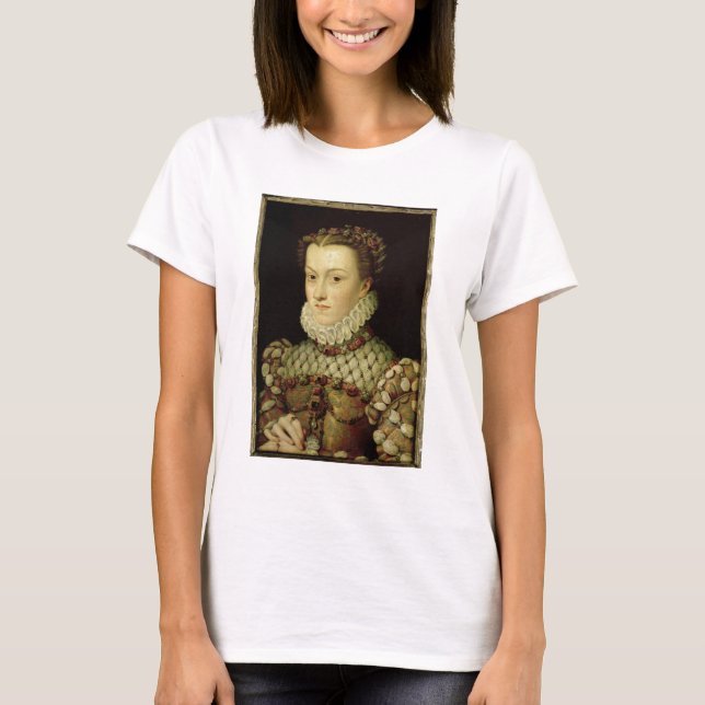 Porträtt från Elizabeth of Austria (1554-92) Queen Tee (Framsida)