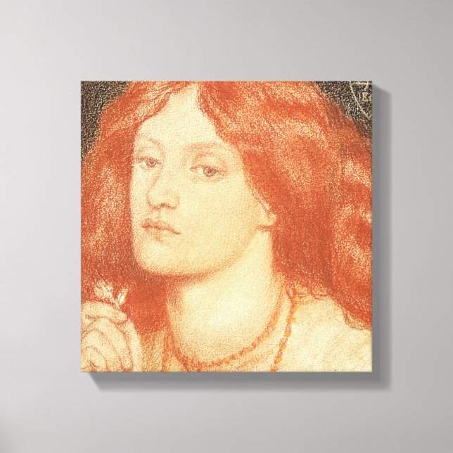 Porträtt från Elizabeth Siddal (1834-62), 1860 (rö Canvastryck (Framsida)