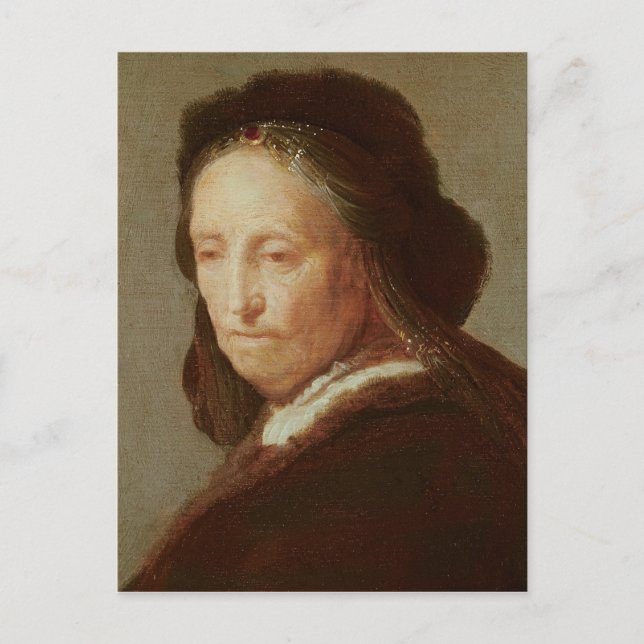 Porträtt från en gammal kvinna, 1600-1700 vykort (Framsida)