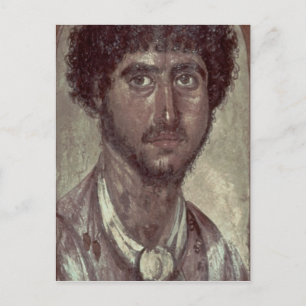 Porträtt från en grek, från Fayum, Romano-Egyptian Vykort