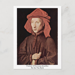 Porträtt från Giovanni Arnolfini av Jan Van Eyck Vykort